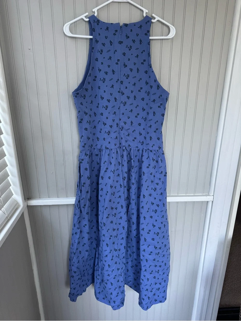 Abercrombie & Fitch Periwinkle Maxi Dress with Navy Floral Print